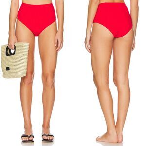 NWOT Ulla Johnson Zahara Bikini Bottom Red HIgh‎ Waisted Size Small